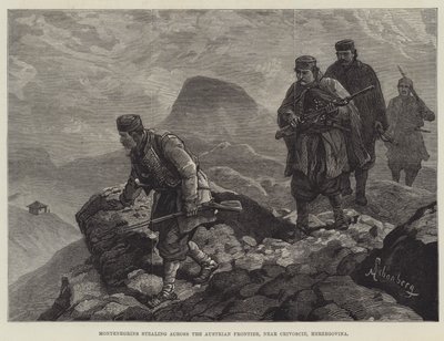 Montenegrins stealing across the Austrian Frontier, near Crivoscie, Herzegovina by Johann Nepomuk Schonberg